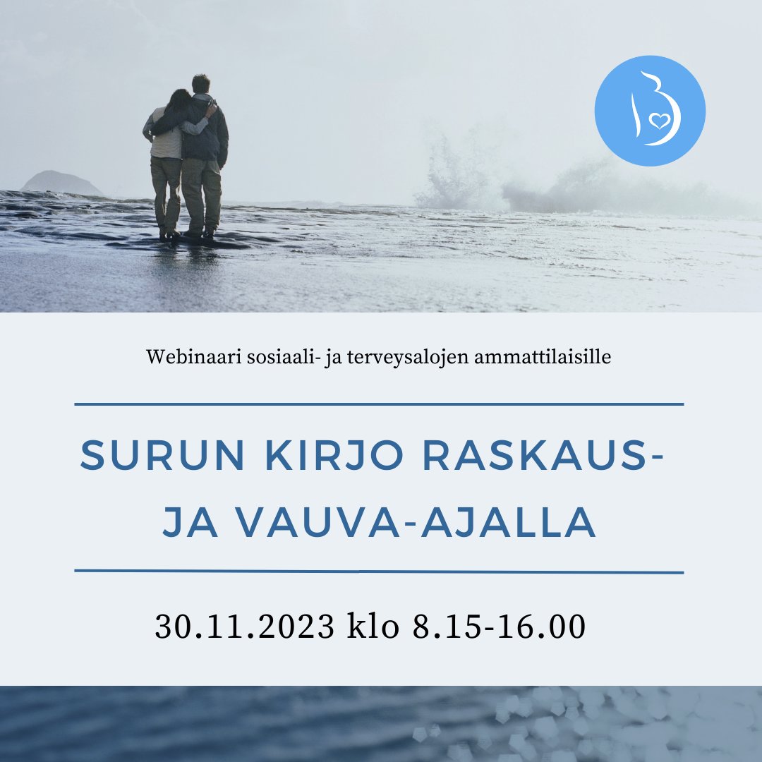Vielä ehdit ilmoittautua <a href="/SuomenPerinata1/">Suomen Perinataalimielenterveys ry</a> järjestämään ammattilaisille suunnattuun koulutukseen #suru'n kohtaamisesta perinataaliajalla. Ohjelma ja ilmoittautumisohjeet: perinataalimielenterveys.fi/koulutuskalent… #lapsettomuus #kohtukuolema #keskenmeno #huostaanotto #kohtaaminen #tuki