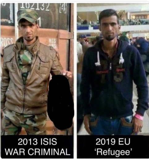 daveatherton's tweet photo. Meet our fully vetted, fully researched asylum seekers.

On the left image I have covered up the severed head. https://t.co/pcTfOGUaO1