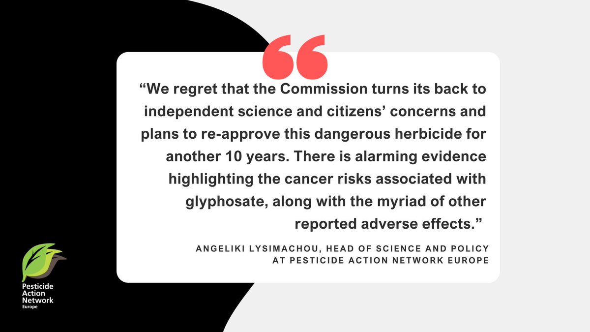 The @EU_Commission's push for a 10-year glyphosate renewal hits a roadblock. Today's proposal falls short of a majority from Member States. The impasse on glyphosate shows the growing concerns about the risks associated with it. #stopglyphosate 
pan-europe.info/press-releases…