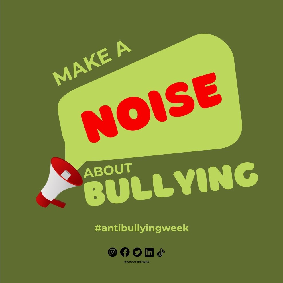 This week is anti-bullying week 🗓 At WEBS, we are committed to keeping a safe, supportive and inclusive environment for everyone.

#antibullyingweek #antibullying #bullying #makeanoise #makeadifference #webstraining