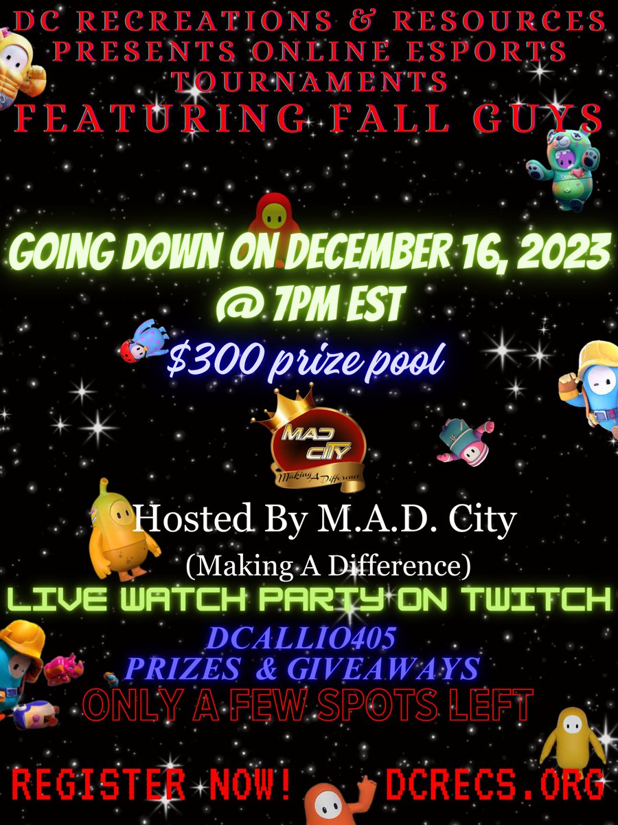 DCRECREATIONS's tweet photo. 🏆👀👋ONLY A FEW SPOTS LEFT!! SIGN UP TODAY IF YOU GOT WHAT IT TAKES TO GET THE CROWN 👑 🎉 😉
Go to https://t.co/gF2nelcwTW 

#network #FallGuys #onlinegaming #StreamerCommunity #SmallStreamersConnect #gamer #Friends #community #twitchstreamer #MakeADifference #GamingNews #game https://t.co/WDEUj5qvAB
