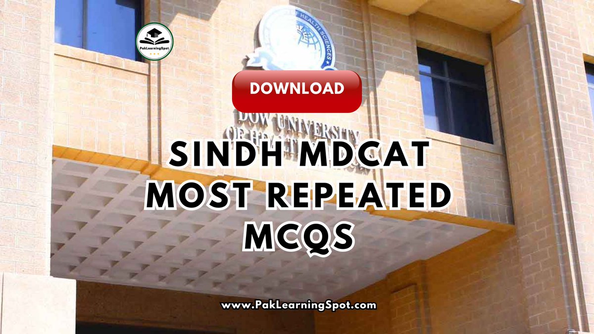 theplsacademy's tweet photo. Sindh DUHS MDCAT Most Repeated Past Papers MCQs
https://t.co/7imWuvJHtH #MDCAT #SindhMDCAT #MDCATReconduct https://t.co/mrd9924y4m