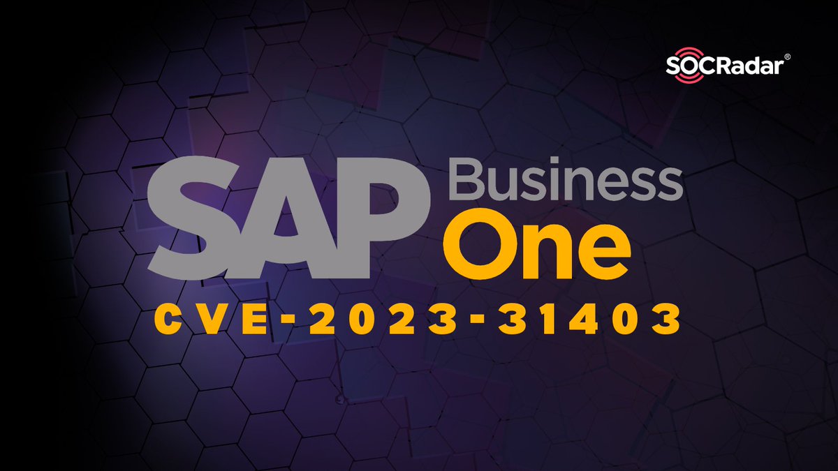 socradar's tweet image. 📢#SAP November 2023 #SecurityPatch Day: Critical #SAPBusinessOne #ImproperAccessControl #vulnerability, CVE-2023-31403 (CVSS: 9.6), has been fixed.

Read more on the SOCRadar blog👇
socradar.io/sap-november-2…