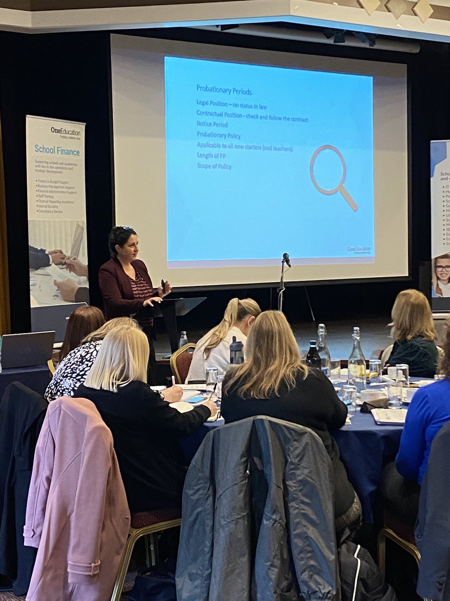 Siobhan_OneEd's tweet photo. Carly Forrest from our @OneEducationHR team up next, currently talking about #probationary #periods. Lots of tips on how to make sure probationary periods are successful and effective. https://t.co/NZ4WKB7qjU