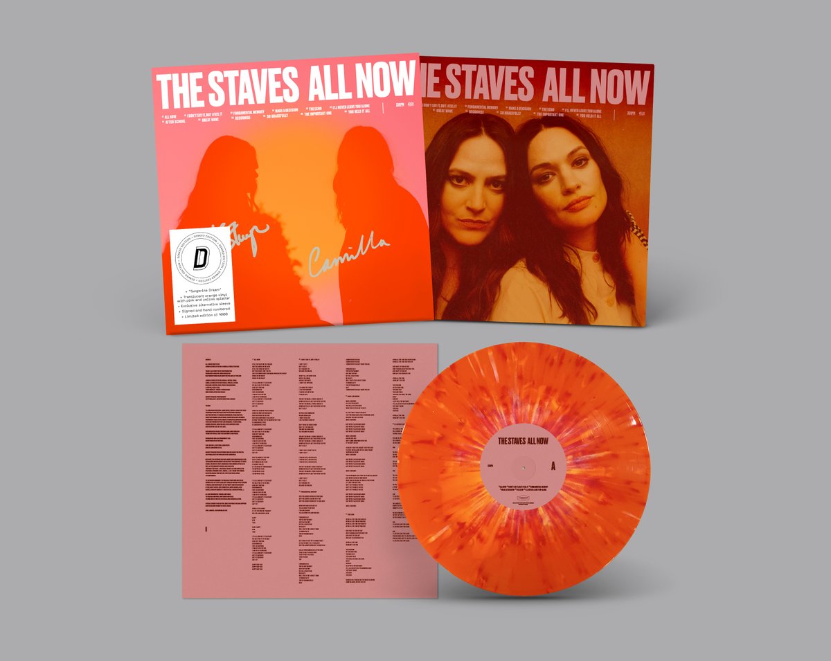 Assai_UK's tweet photo. * IT'S #DINKED272 *
Oh my!
#AllNow by @thestaves coming via @CommunionMusic on March 22nd!
* “Tangerine Dream” Orange Pink splatter vinyl
* Alternative design card oversleeve
* Hand numbered
* Signed
* Limited pressing of 1000
Go!
https://t.co/zB8YeNsA5E
#TheStaves https://t.co/vQAV3VfLxS