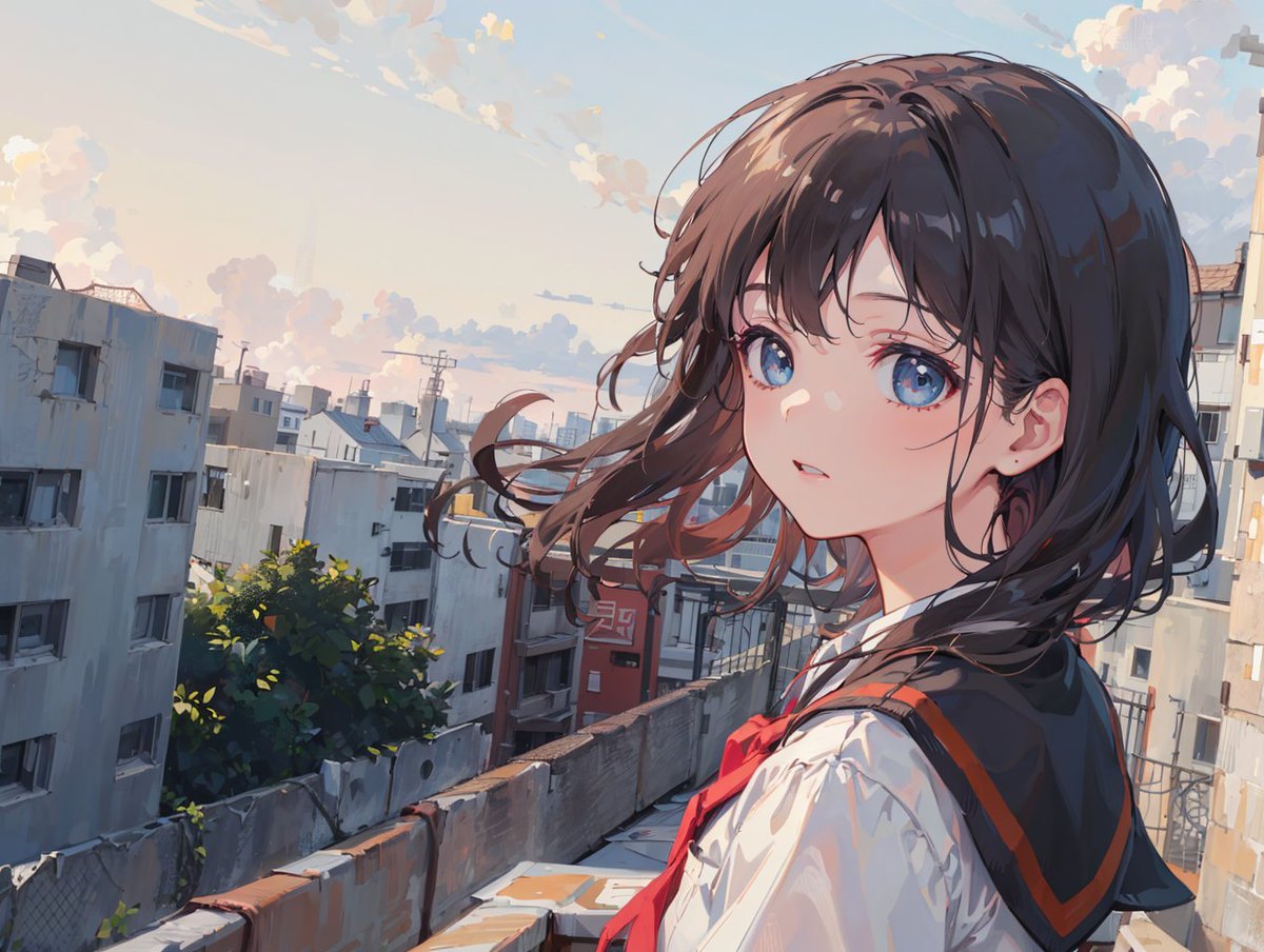 YamatakaAIart's tweet photo. 屋上から　#AIart https://t.co/BCV12jXSof