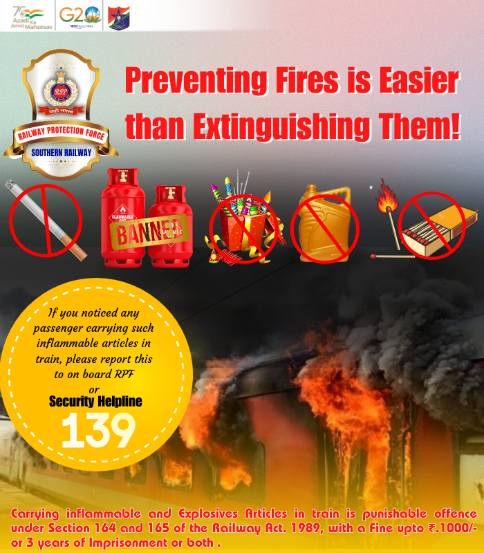rpfsrly's tweet photo. #fire #SafetyFirst #inflamable #railwaysafety @RPF_INDIA @RailMinIndia @csc_srly @GMSRailway https://t.co/EvWo0AcAXh