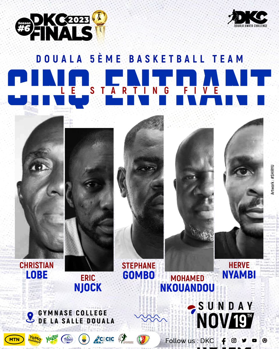 DoualaKwata's tweet photo. DLA 5ÈME Starting five prediction.
will you bet on them? 😏
😎🔥🔥🇨🇲🙌

#DKC #Playoffs #RoadToFinal4 #Realballers #kwata_affairs #Edition6 #MTN #YamoHolidayz #Youzou #Vitale #CUD #CECIC @MTNCameroon https://t.co/5wigUHKhCT