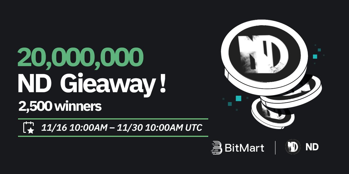BitMart (@bitmartexchange) on Twitter photo 🌟 #BitMart X #ND #Airdrop 🌟
1⃣Follow <a href="/BitMartExchange/">BitMart</a> & <a href="/BitMartResearch/">BitMart Research|$BMX HODLer</a> & <a href="/NemesisGame_/">Nemesis Downfall</a>
2⃣Join t.me/BitMartExchange & t.me/NemesisDownfall
3⃣RT & Tag 3 frds & Like
4⃣Fill in forms.gle/yxWHZhgMsLnCug…
🎁 2,500 winners / 20,000,000 $ND
Register 👉 bitmart.com/register/en-US 🌟 #BitMart X #ND #Airdrop 🌟
1⃣Follow <a href="/BitMartExchange/">BitMart</a> & <a href="/BitMartResearch/">BitMart Research|$BMX HODLer</a> & <a href="/NemesisGame_/">Nemesis Downfall</a>
2⃣Join t.me/BitMartExchange & t.me/NemesisDownfall
3⃣RT & Tag 3 frds & Like
4⃣Fill in forms.gle/yxWHZhgMsLnCug…
🎁 2,500 winners / 20,000,000 $ND
Register 👉 bitmart.com/register/en-US