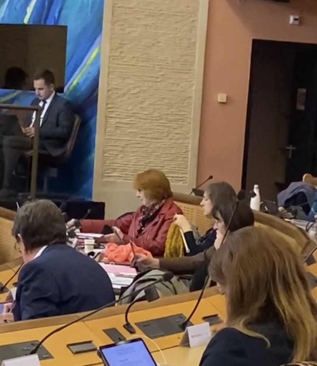 Scène surréaliste à la séance plénière de la région Grand Est : Madame Germain Ecuer, élue du groupe <a href="/EELV/">Les Écologistes - EELV</a> se tricote une écharpe en plein débat. Quelle image pour les citoyens ? Où est le sérieux et l'engagement de l’élu ? Hallucinant et triste.