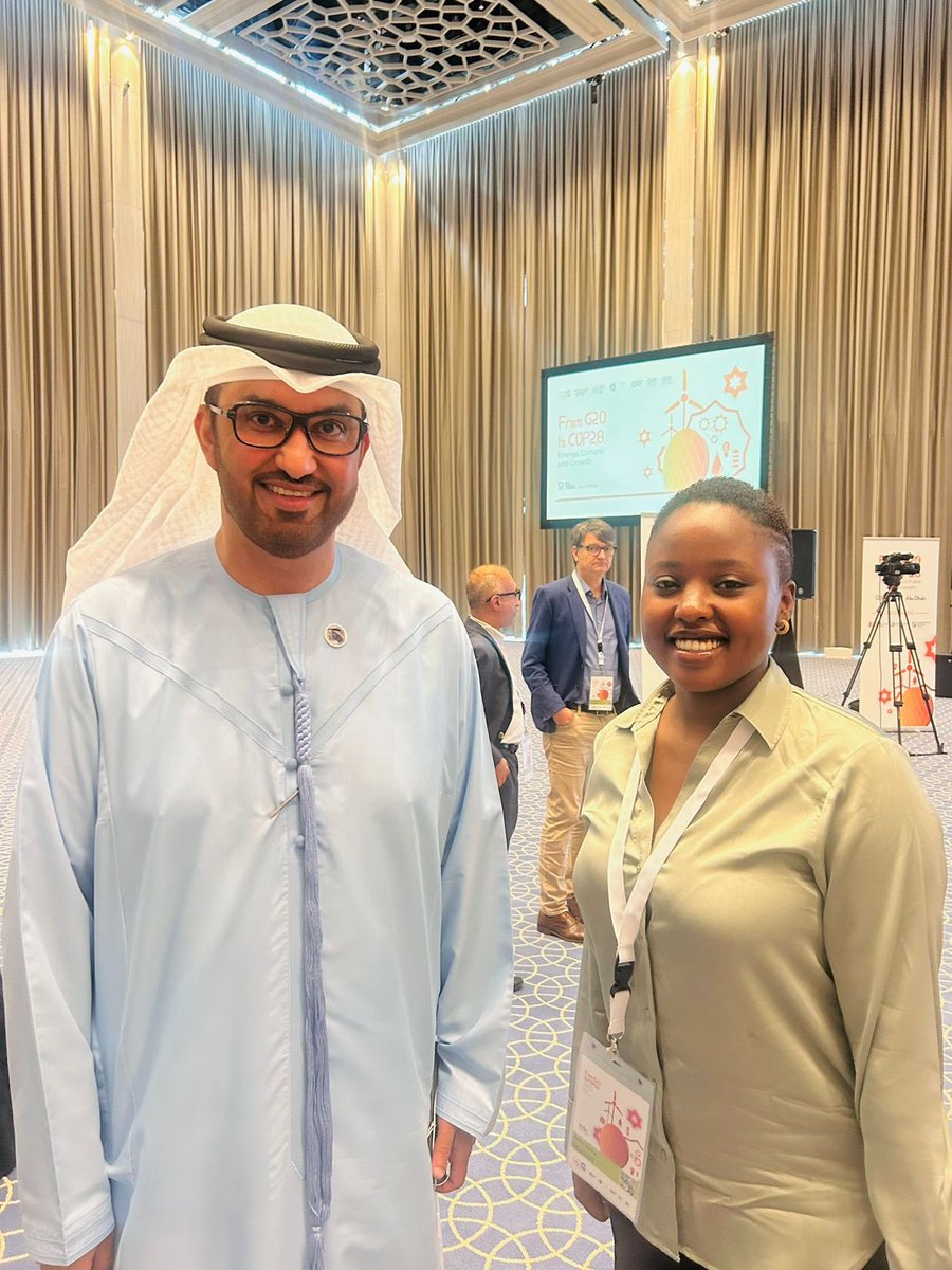 With @COP28_UAE President at Abudhabi Energy House after his key note address and Q n A session during the #G20toCOP28 summit in Abu Dhabi UAE. #COP28UAE