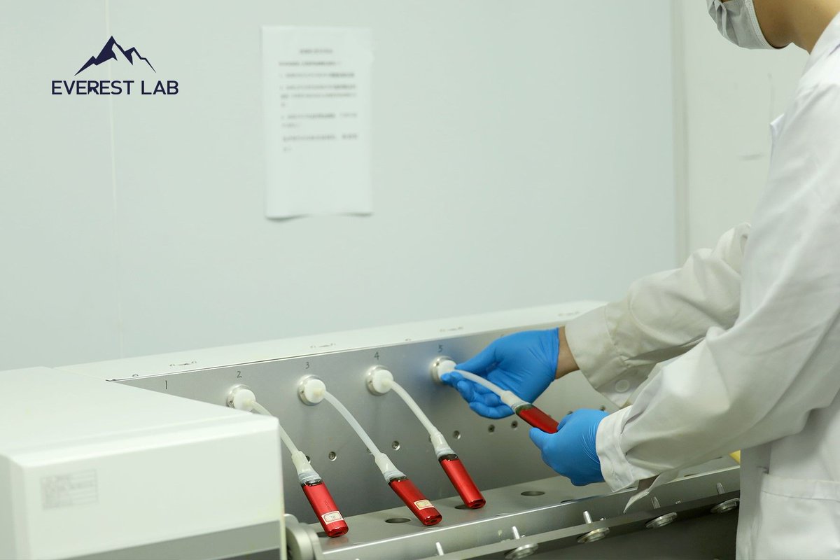 #IntoEVLab EVEREST Lab has established a constant temperature and humidity room following GB 41700-2022 "E-cigarettes", France XP D90-300-3, and uses a smoking machine that can simulate human vaping, to assess the release of nicotine and other releases from each puff of the vape.