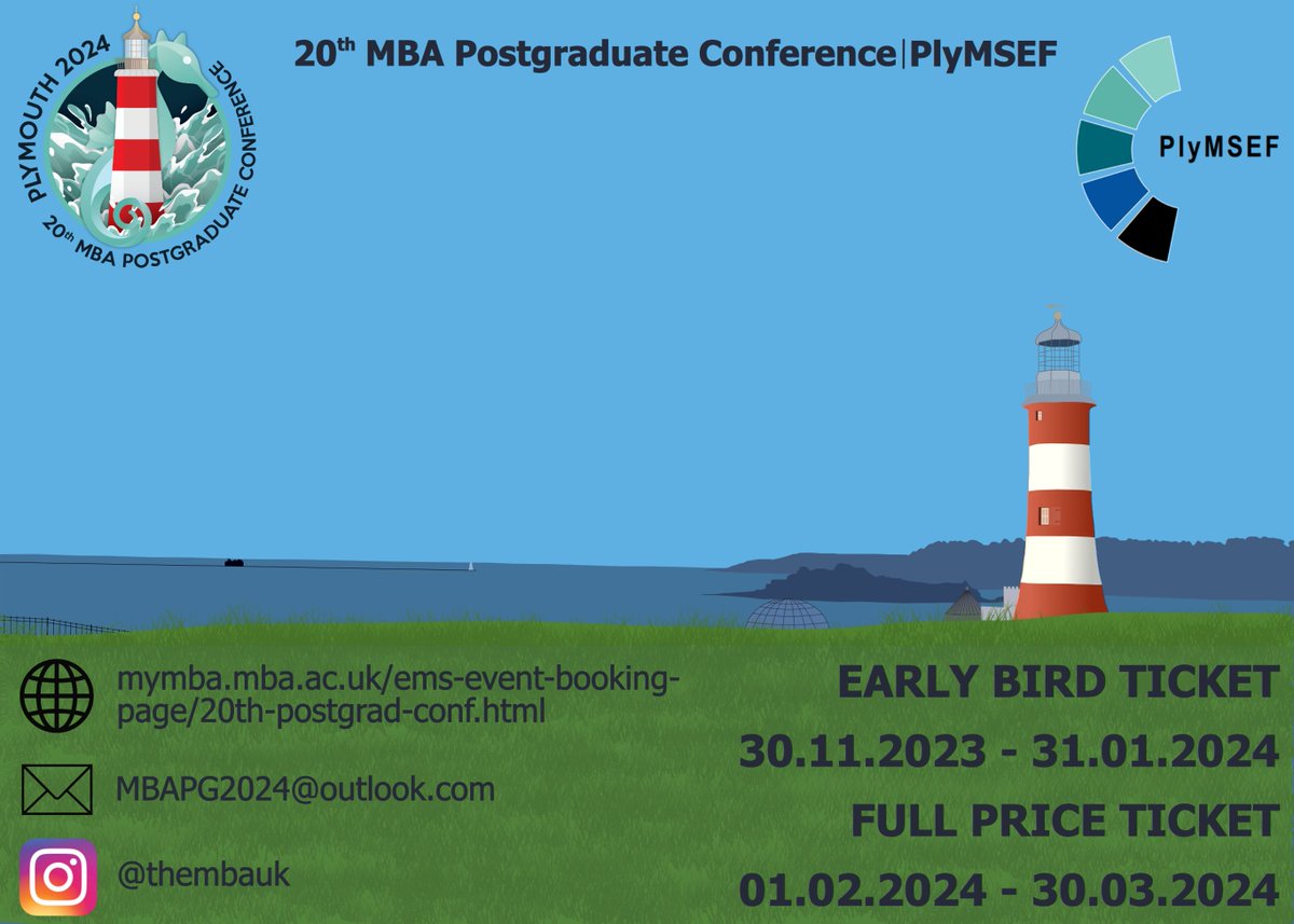 Hi everyone!
We are excited to announce that the 20th MBA Postgraduate Conference will be held in Plymouth from the 23rd-25th April 2024!🌊🐟🦈🌱

Cant wait to see you there!