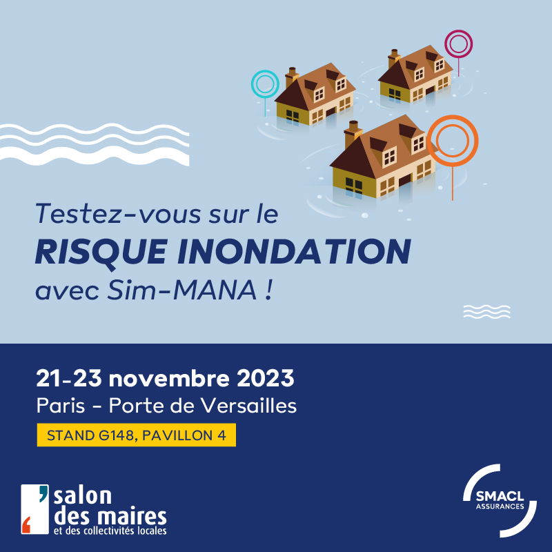 Avec le challenge Sim-Mana, pilotez virtuellement l’urbanisation d’une ville en la protégeant des #inondations. Vos solutions seront testées et challengées. 🌆 L'occasion de gagner un accompagnement prévention de <a href="/NUMERISKFR/">NUMERISK</a> avec une remise des prix sur le stand.  #SMCL2023