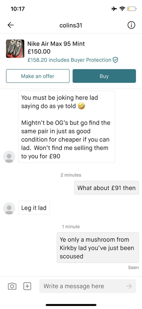 J1996B_'s tweet photo. A short story pretending to buy my mates 110s off Vinted 😂 https://t.co/iSqRJRnpZs