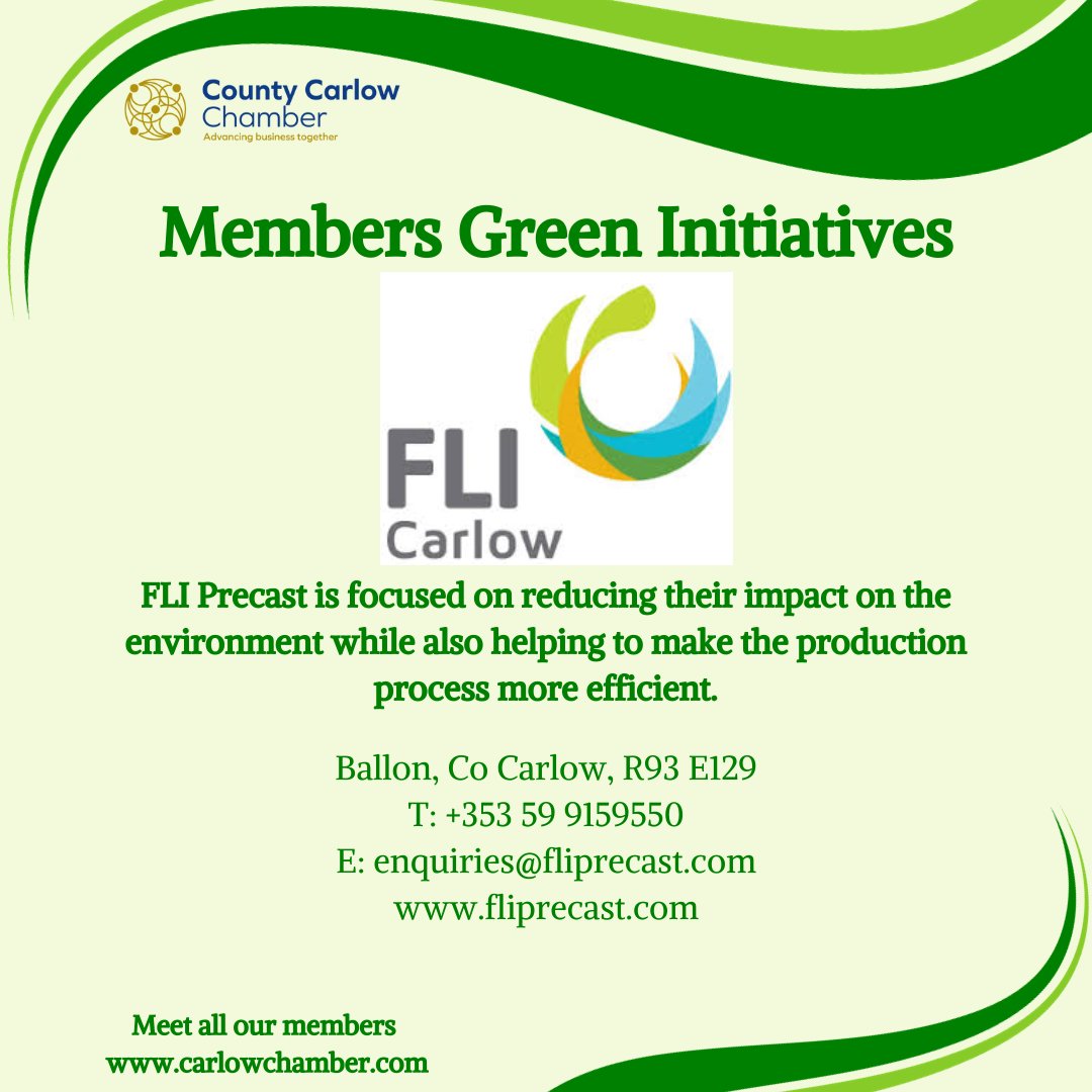 Our 'Green Initiatives' features FLI Precast Carlow this month, as they play their part in reducing thier environmental imipact. fliprecast.com