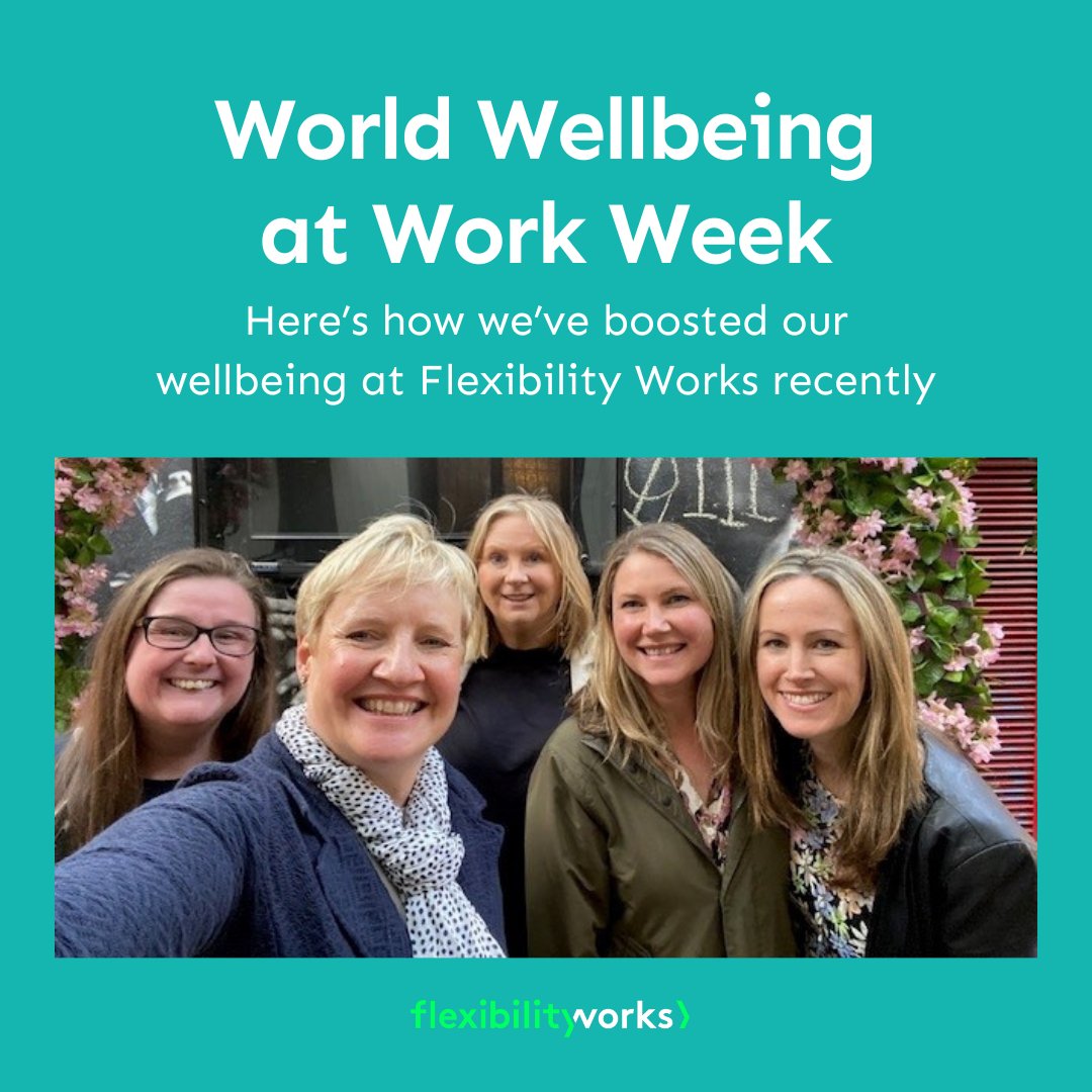 flex_works's tweet photo. For #WorldWellbeingatWorkWeek we wanted to share examples of how we boost #wellbeing at #FlexibilityWorks.
We start each day with a Teams catch-up to say hello & outside of work we've enjoyed some team building days. What do you do to support wellbeing in your team? https://t.co/1UZPoLUs5s