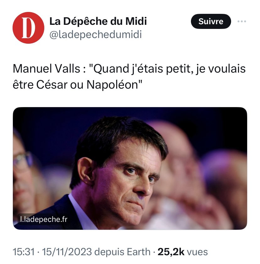 🏴🕷️quand j'étais petit je n'étais pas grand maintenant que je suis grand je suis tout petit...!!!
citation du philosoeuf : 
Nabotléon César Valls