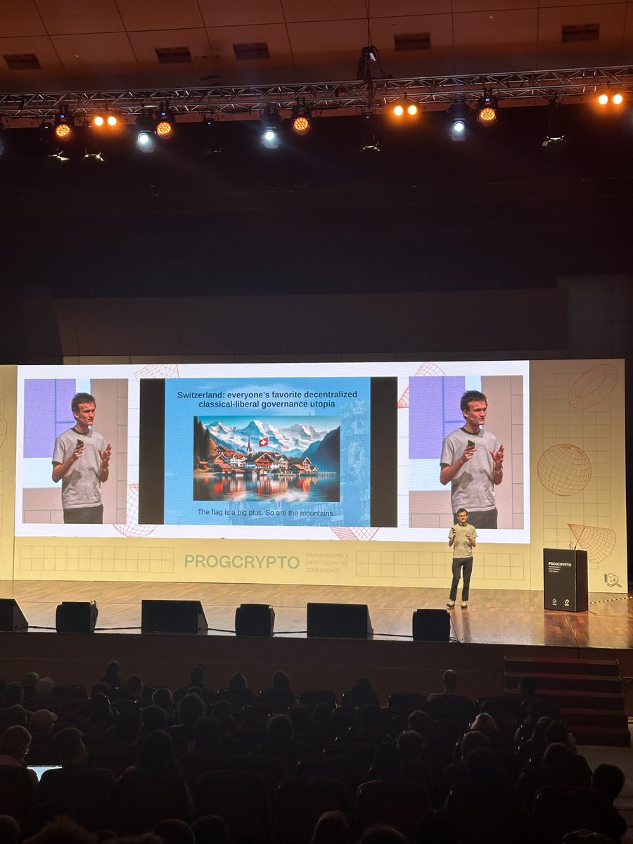 cresowallet's tweet image. Really enjoyed @VitalikButerin&apos;s talk on Cryptography and Society at #Progcrypto. His insights into tech&apos;s impact on society are so thought-provoking. A big thank you to @PrivacyScaling and @0xPARC for organizing this great event. 🌐🧠