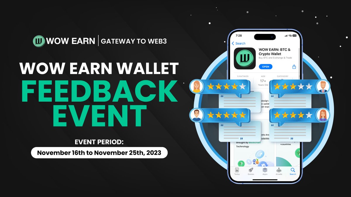 📣 WOW EARN WALLET FEEDBACK event is back!🚀 
🐞Find a bug, report it and get rewarded #USDT!🐞

Don't miss your chance to shape the future of crypto wallets. 

🌟 Join here: 
gleam.io/6d01f/wow-earn… 

#CryptoFeedback #WOWEARN #winusdt