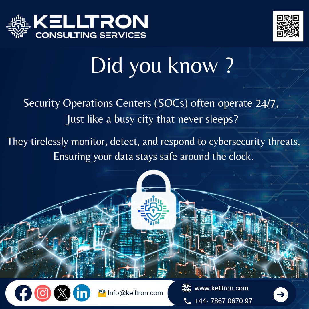 KelltronS21753's tweet image. Dive into the dynamic world of Security Operations Centers (SOCs), where our dedicated teams work around the clock, much like a city that never sleeps.

#CyberSecurityHeroes #GuardiansOfData #SecureCyberspace #CityThatNeverSleeps #DigitalSafetyFirst #penetration #AccessManagement