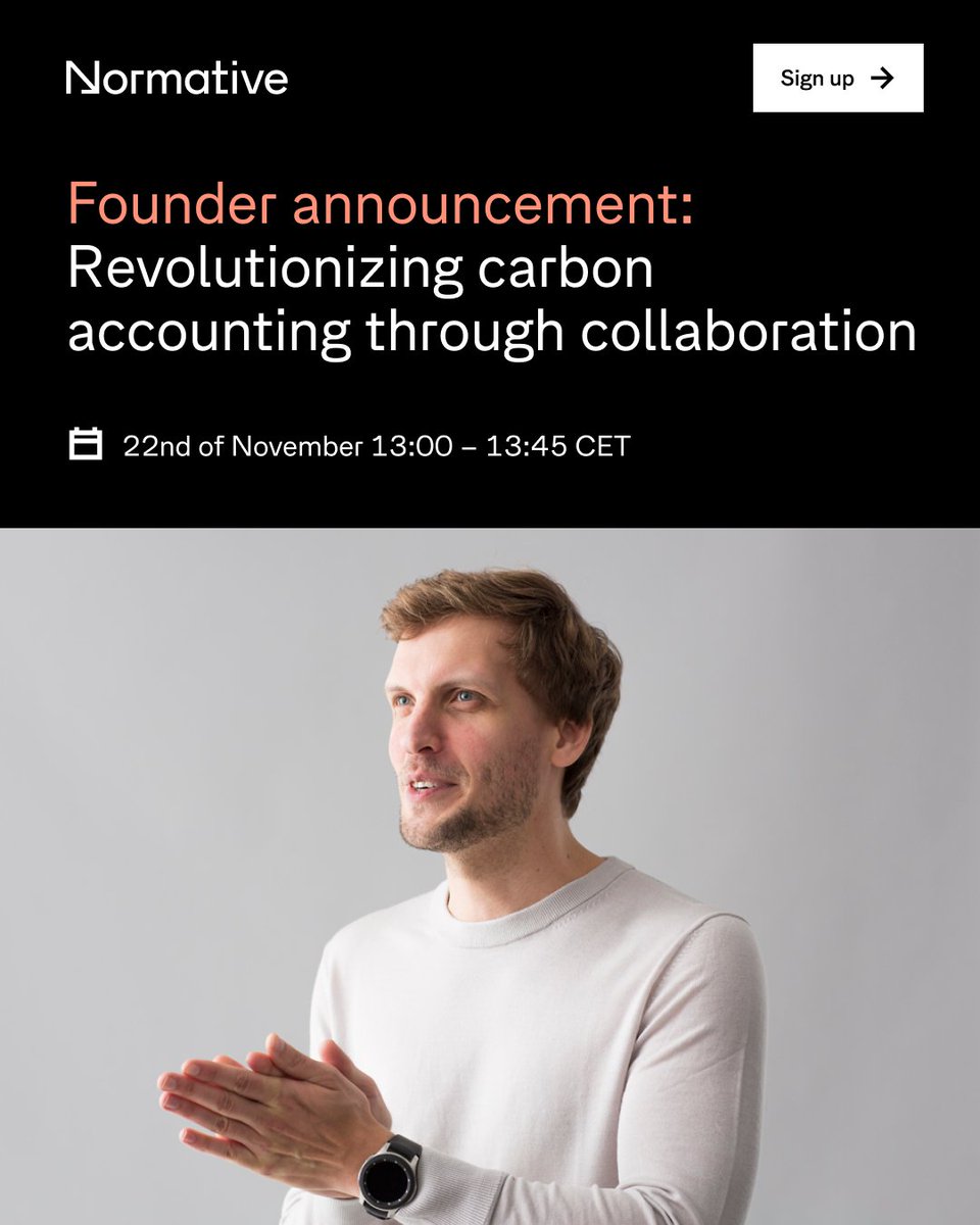 Introducing the Carbon Network – a game-changer for businesses aiming to decarbonize. Join us on Nov 22 for a glimpse into the future of carbon accounting with <a href="/normativeio/">Normative</a> Founder Kristian Rönn and <a href="/PwC/">PwC</a>  Director David Marriage.

Register: bit.ly/46g1R99