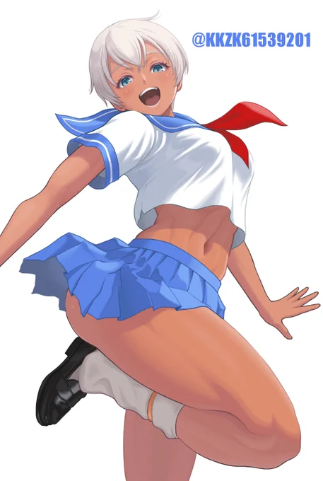 『ストリートファイター』シリーズ エレナ #格ゲーキャラ描こうぜ #streetfighter  やっぱり白髪褐色は難しい、好きなのに