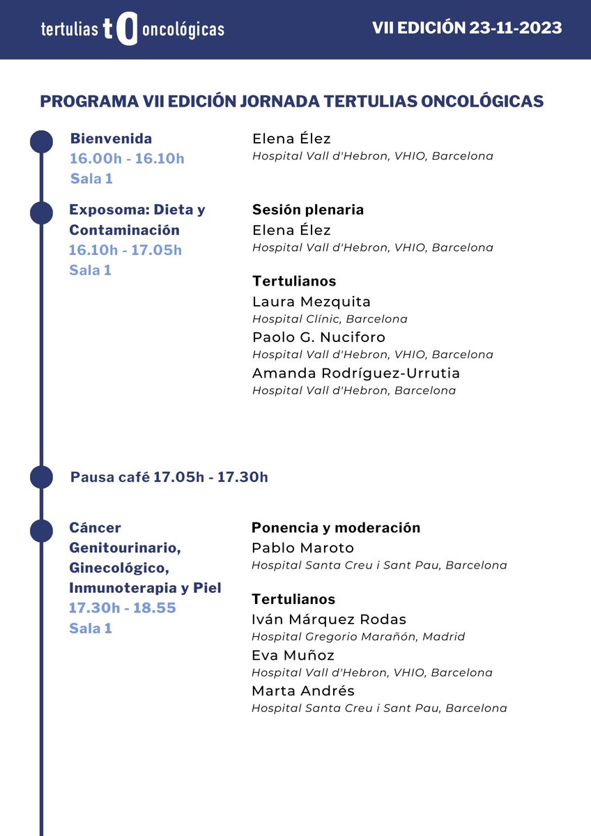 TOncologicas's tweet photo. Consulta el programa de la VII Edición de la Jornada Anual Tertulias Oncológicas. 👇

🗓️ 23 de noviembre 2023
📍 Hotel Condes de Barcelona
✏️ Inscríbete online: https://t.co/0uodaS1zne https://t.co/pVuZEzPdss