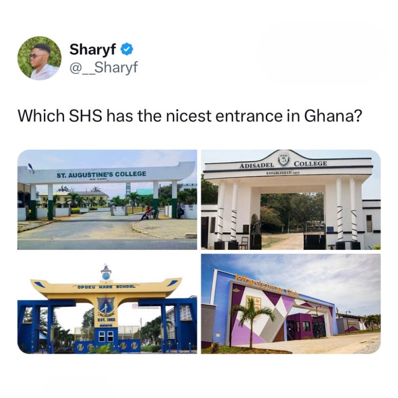 PulseGhana's tweet photo. Which school has the best entrance?

#TweetPostOnPulse https://t.co/Pt8GajutUd