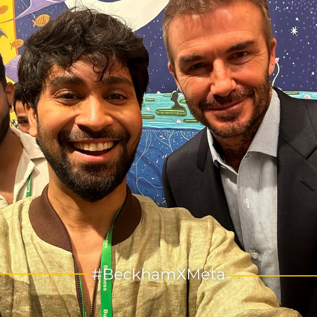 BigBangSocl's tweet photo. Beckham schmooze with creators at @Meta India today! 

#DavidBeckham https://t.co/iyF6mUOVy8