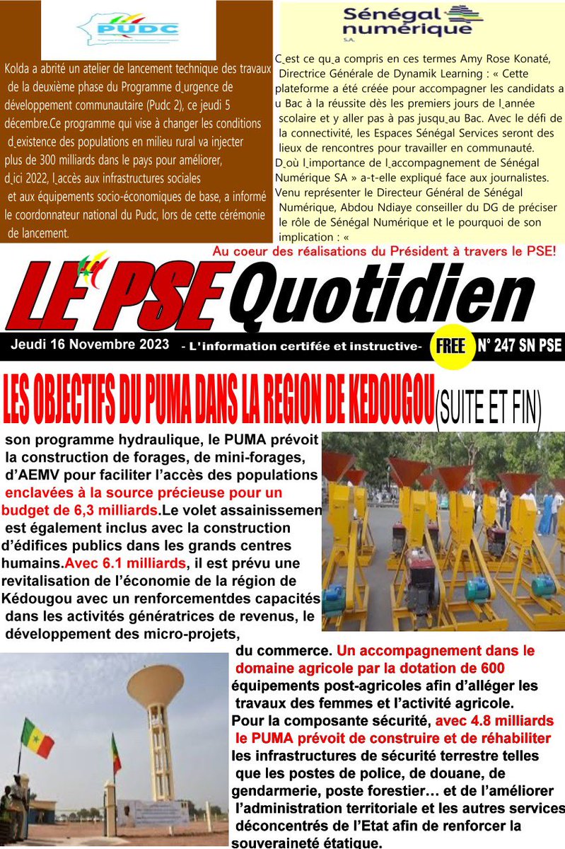 ProjetInfos's tweet photo. Numero 247
@pudcsenegal @APS_Senegal @Macky_Sall @ELSinki4 @CheikhSENE03 @pudcsenegal @tousaye @seneweb @221snDAKARFALL @SN_Numerique @ProgrammePuma @PR_Senegal @MaitreMBT @BBYSenegal @amadou_ba_ @MaitreMBT @CheikhBakhoum @taphadiopSEN @driss_diallo @RTS1_Senegal https://t.co/EiuPmr803Y