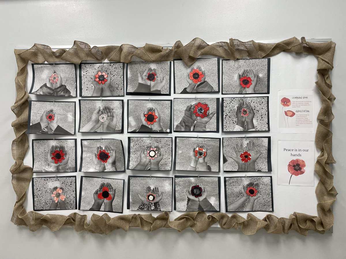 Remembrance Day art! Peace is in our hands❤️ <a href="/StAngelaWECDSB/">St. Angela WECDSB</a>