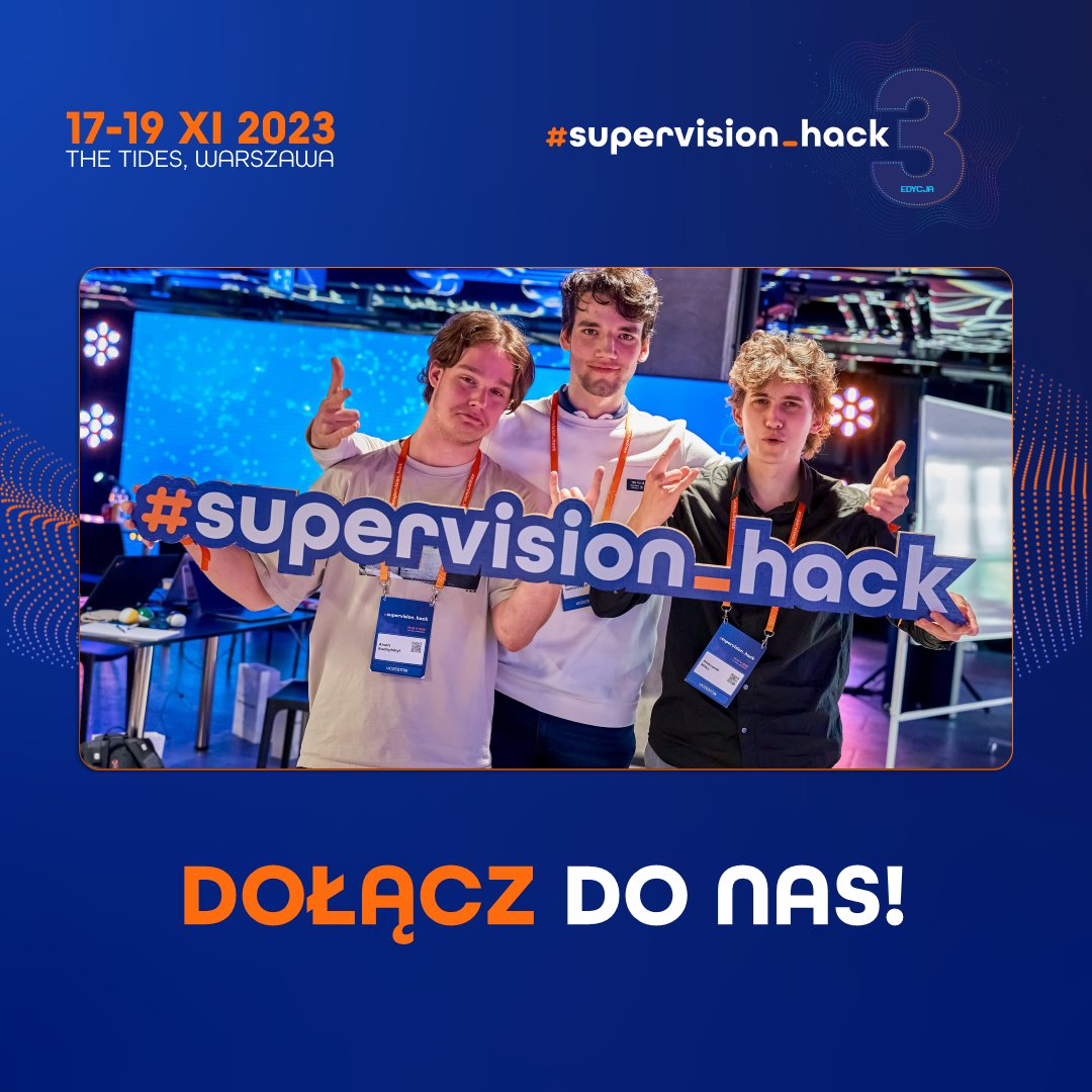 SupervisionHack's tweet photo. Zbliżamy się do startu #Supervision_hack - unikatowej okazji, by w jednym miejscu zgromadzić pasję, innowację i umiejętności! 🌐 Jutro ruszamy, a Ty wciąż masz szansę dołączyć do tego niepowtarzalnego hackathonu! 🚨

👉 REJESTRACJA I WIĘCEJ INFORMACJI: https://t.co/BGtP5j1BOQ https://t.co/fgO2Y2jQRP