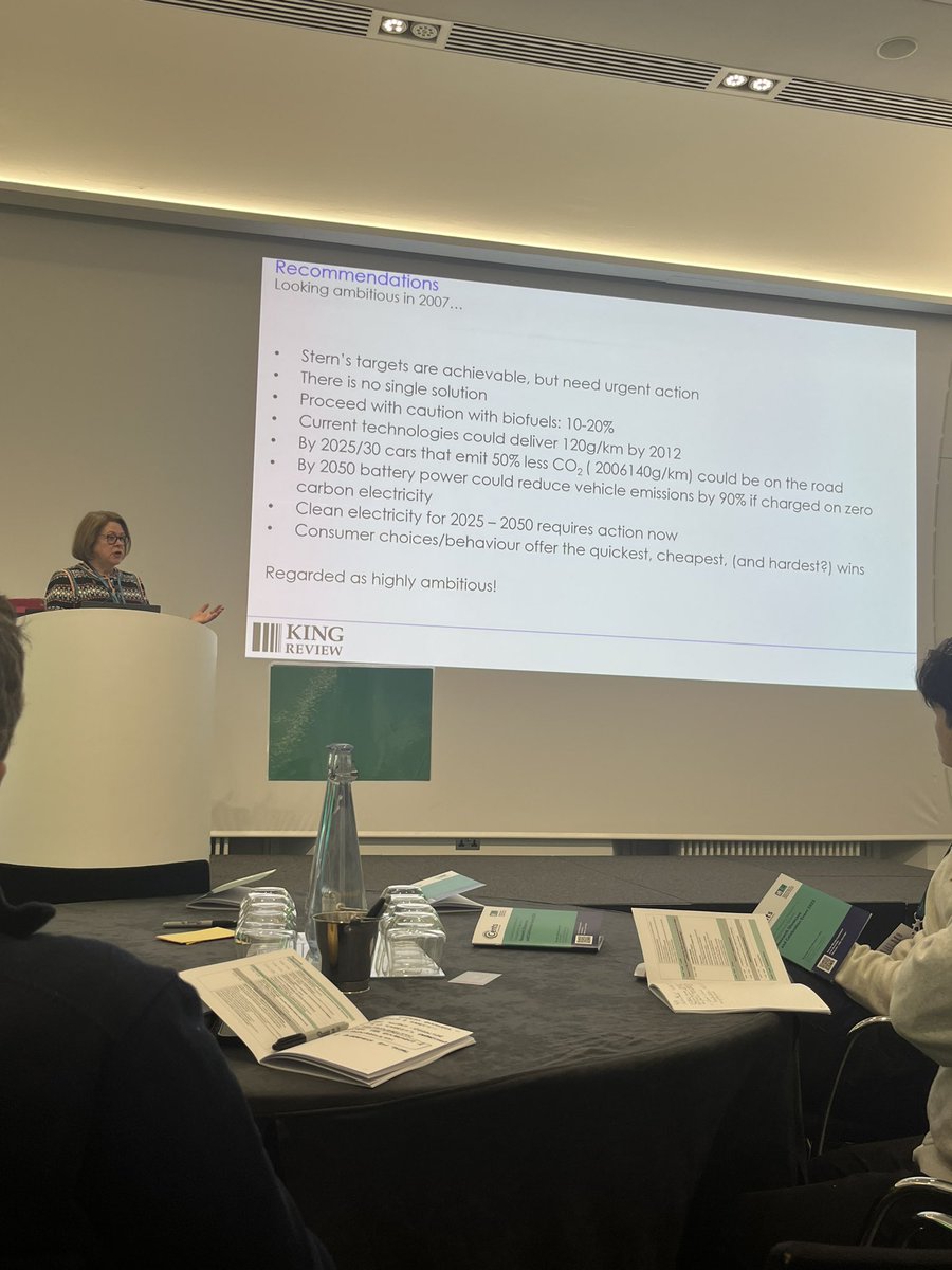 Ce4Transport's tweet image. Fantastic opening keynote from Professor Dame Julia King, reflecting on some of the progress made since the King review in 2007. 

“The King Review was thought to be ambitious - now the CCC and even the Government is confident to predict much faster change.” 🚗👏
