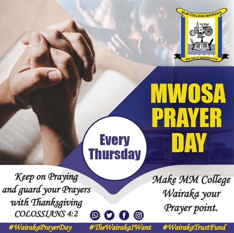 🙏 Join us for Alumni Prayer Day every Thursday! 📅🕊️ Let's come together to reflect, find strength, and support one another. Whether near or far, let's unite in prayer for our college, staff and alumni community. 🎓🌟 #AlumniPrayerDay #TogetherInFaith #GodblessMMcollegeWairaka