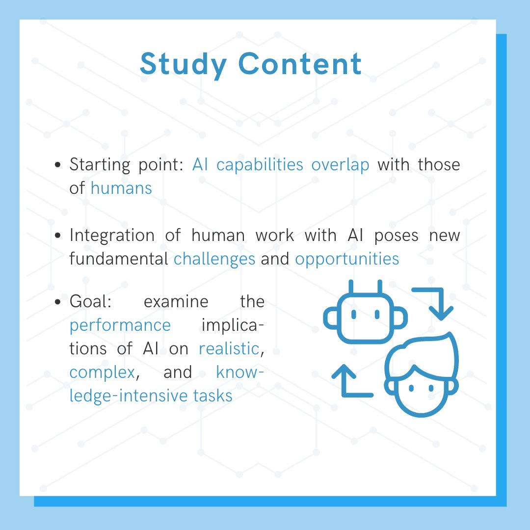 KNFutureWorkLab's tweet photo. 🤖 Dive into Dell'Acqua et al.'s (2023) study, exploring how AI is transforming complex tasks in the consulting world. From quality improvements to uncovering AI's "jagged frontiers", discover the dynamic between humans and AI. ➡️Swipe for more! #AI #KNFutureOfWorkLab #TeamKunze https://t.co/n3WipxoQgu