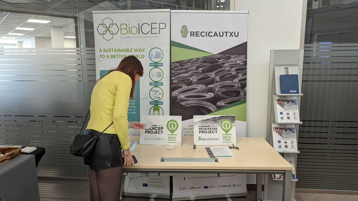 @GAIKER_BRTA @BASF_ES @IntecsaInd @EuRIC_Recycling ¿Estás en #PLASREC? Acércate a los puntos de información de los proyectos @BioICEP_H2020 y #RECICAUTXU para conocerlos mejor.