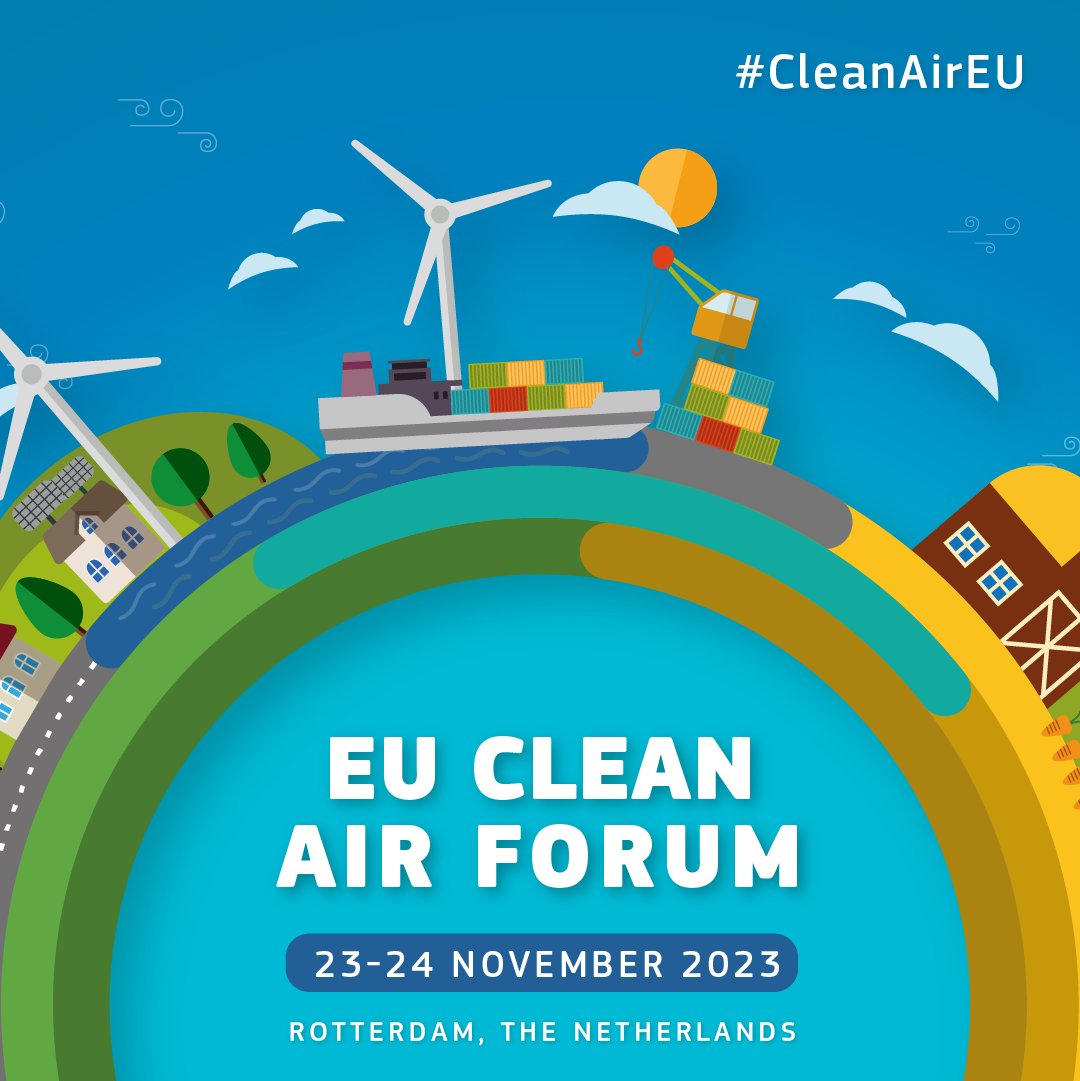 1️⃣ Week to the #CleanAirEU Forum in 🇳🇱 Rotterdam! #AirPollution harms our health and also our environment causing acidification, eutrophication and damage to forests, ecosystems and crops Register NOW to join the event 💻 online 👉 europa.eu/!mwFrQ4 #BeatAirPollution