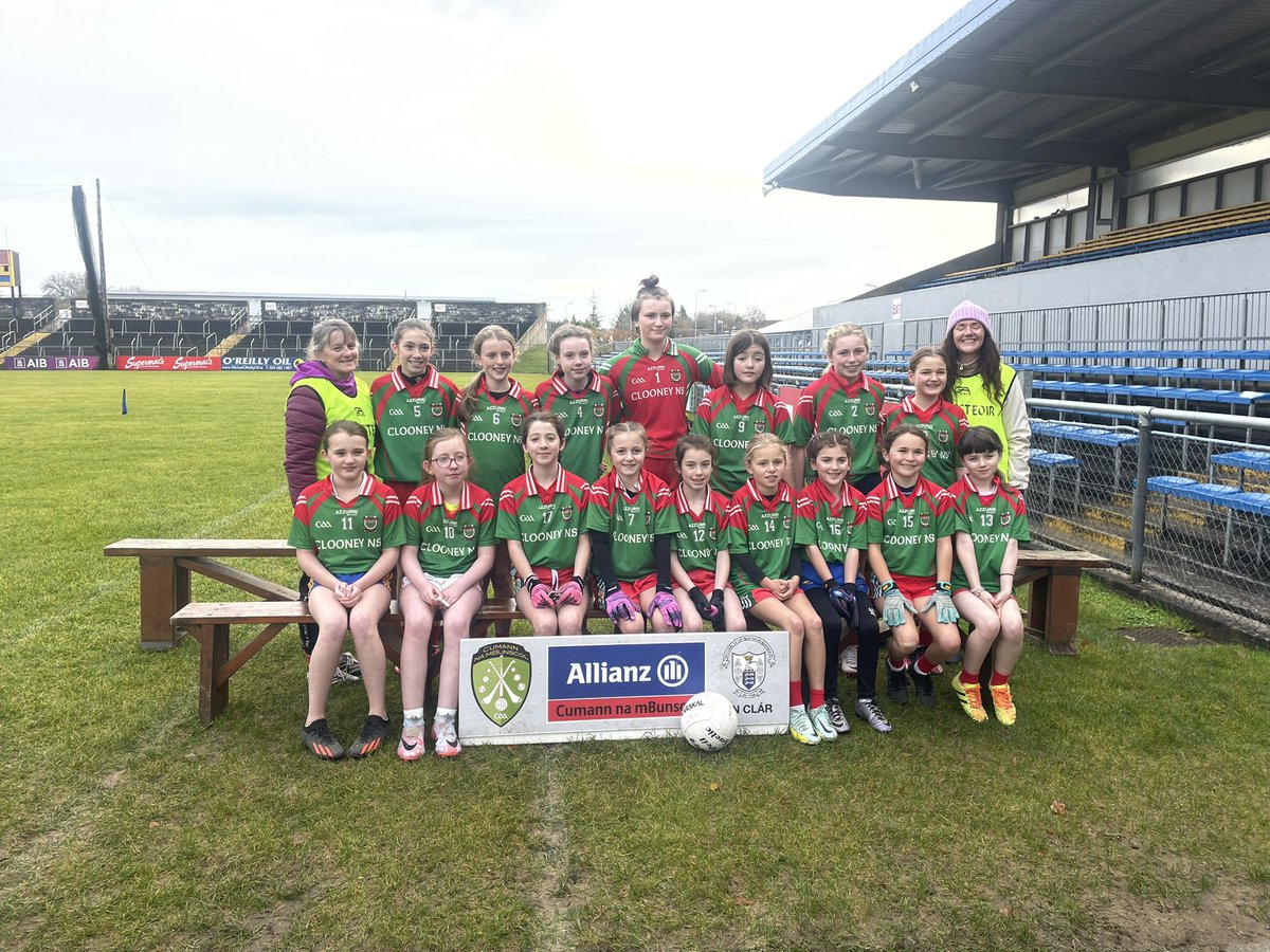 Congratulations to Moveen/ Carraigaholt/Kilbaha - division 5 winners. Well done to Clooney. Both teams showed immense skill and determination. 
<a href="/AllianzIreland/">Allianz Ireland</a> <a href="/cnambnaisiunta/">Cumann na mBunscol</a> <a href="/MunGAABunscol/">Munster Cumann na mBunscol</a> <a href="/GaaClare/">Clare Gaa</a>