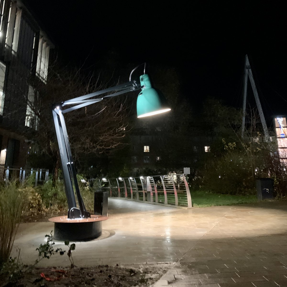 EnjoyWalkergate's tweet photo. We called it first - #Durham's next most photographed spot, right there! 📸📍 

Paying homage to the iconic office desk lamp, but GIANT size. The permanent installation of Lampounette will transform this of corner of #Durham. And we love it! https://t.co/SSS7jNZvJ7
