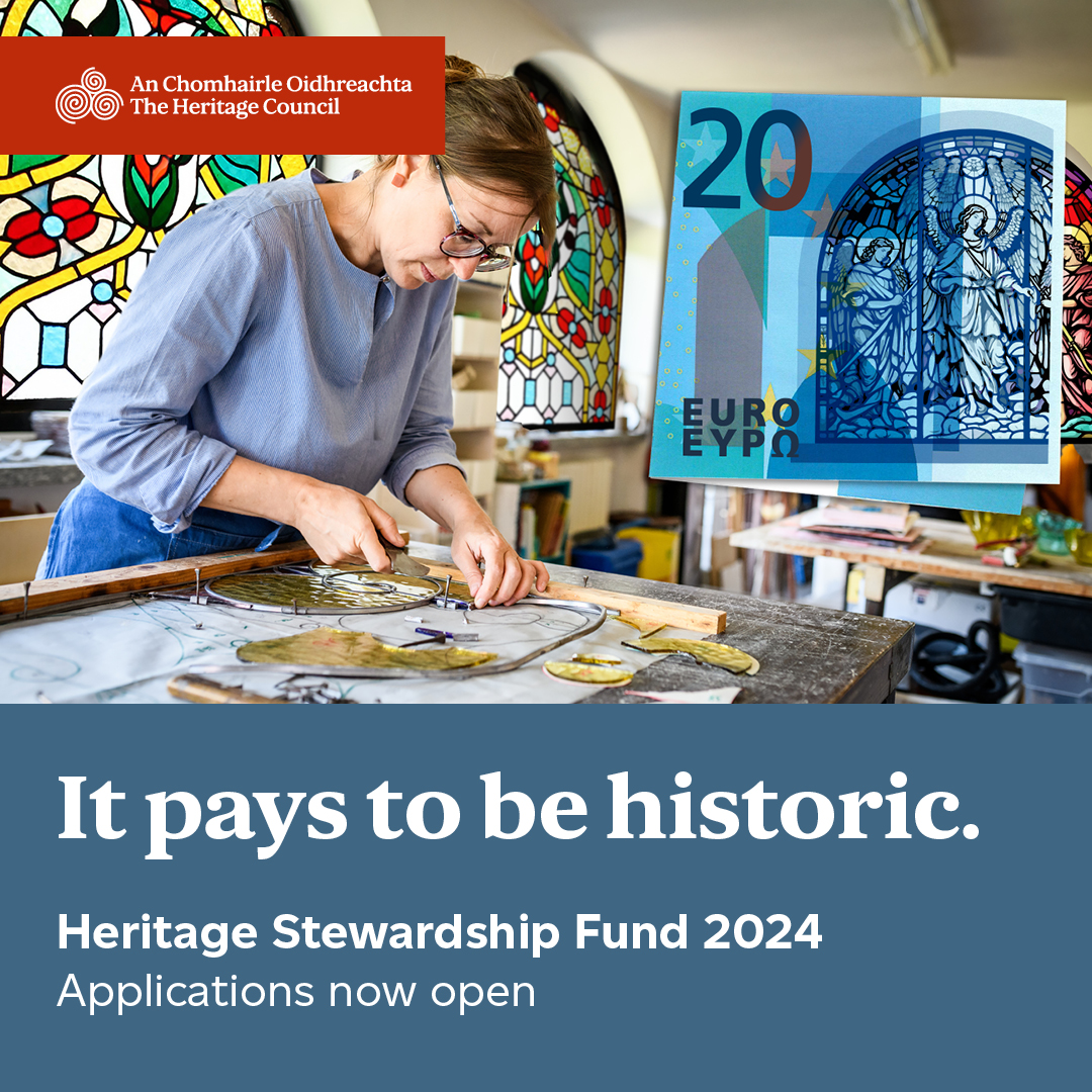 Our Heritage Stewardship Fund is now open for applications. The Fund supports staff in local authorities, state agencies and third-level institutions responsible for heritage programmes. Read more about this scheme on ow.ly/FPnE50Q7Wbr #Grants #Funding #HeritageFunding
