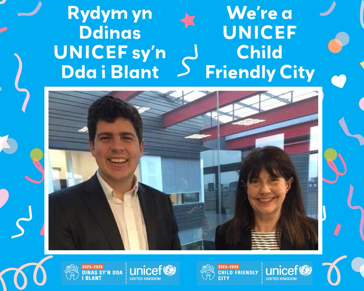 Mae Arweinydd Caerdydd, y Cynghorydd Huw Thomas a'r Dirprwy Arweinydd y Cynghorydd Sarah Merry, yn hynod o hapus ein bod bellach yn gallu galw ein hunain yn Ddinas sy’n Dda i Blant UNICEF ar ôl 5 mlynedd o waith caled.
orlo.uk/3B9Ps
#CaerdyddSynDdaIBlant