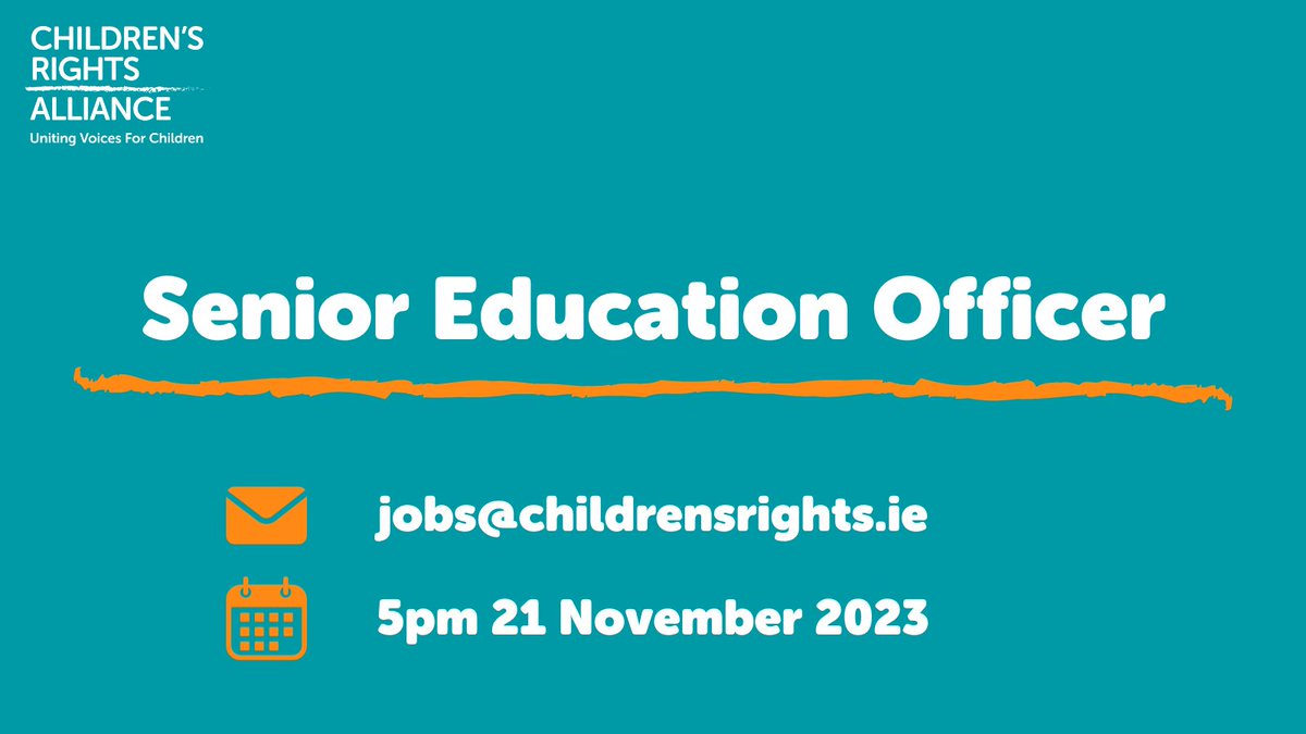 ChildRightsIRL's tweet image. ❗️CLOSES SOON❗️

📣 Our team is growing! #JobFairy

We are hiring a new Senior #education Officer to plan, coordinate, implement and oversee the Alliance’s education projects, policy and advocacy activities.

➡️Details: bit.ly/45VJt5l
🗓️Deadline: Tue 21 Nov

#edchatie