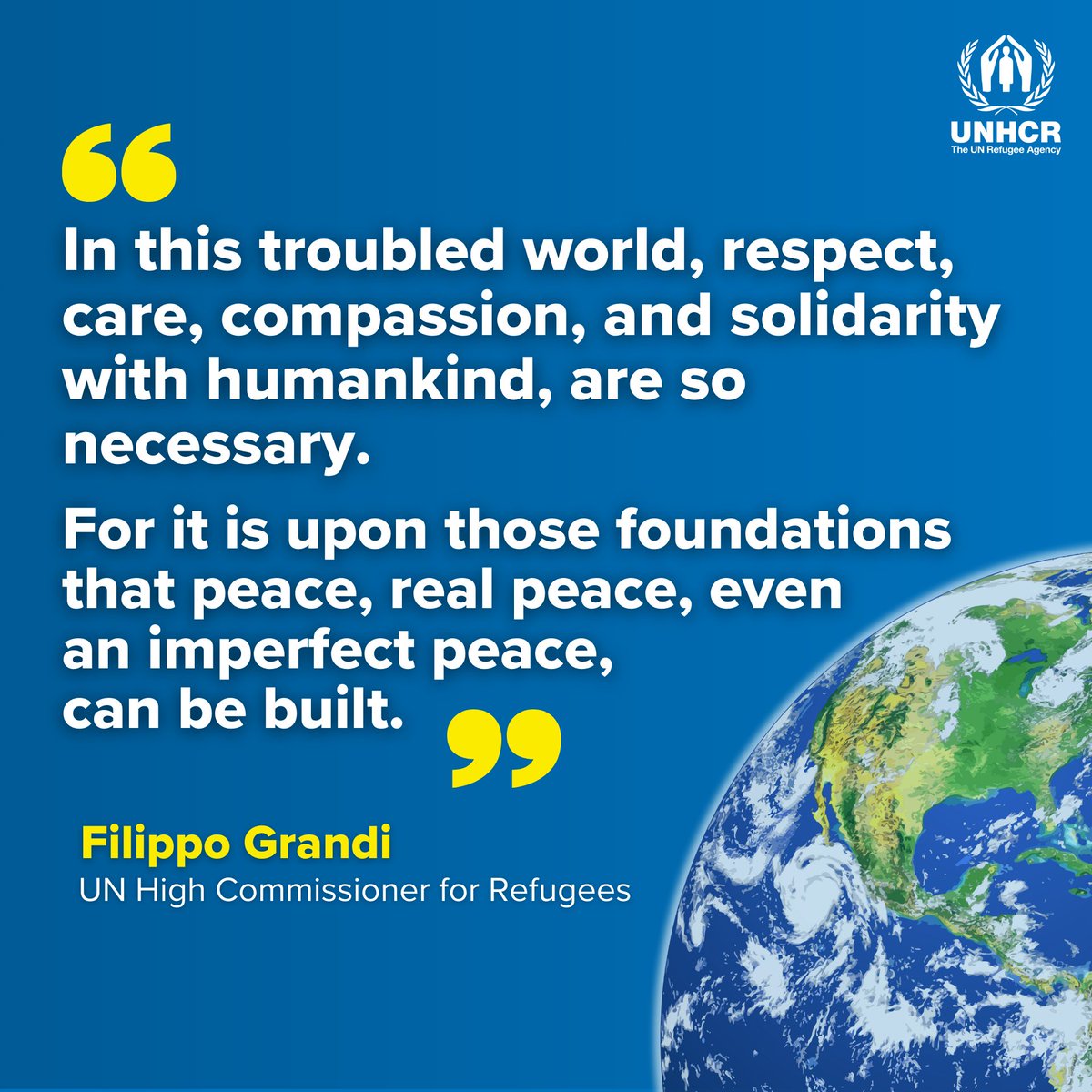 Respect
Care
Compassion
Solidarity with humankind

The world needs peace now. 
And these values are the building blocks that can get us there.