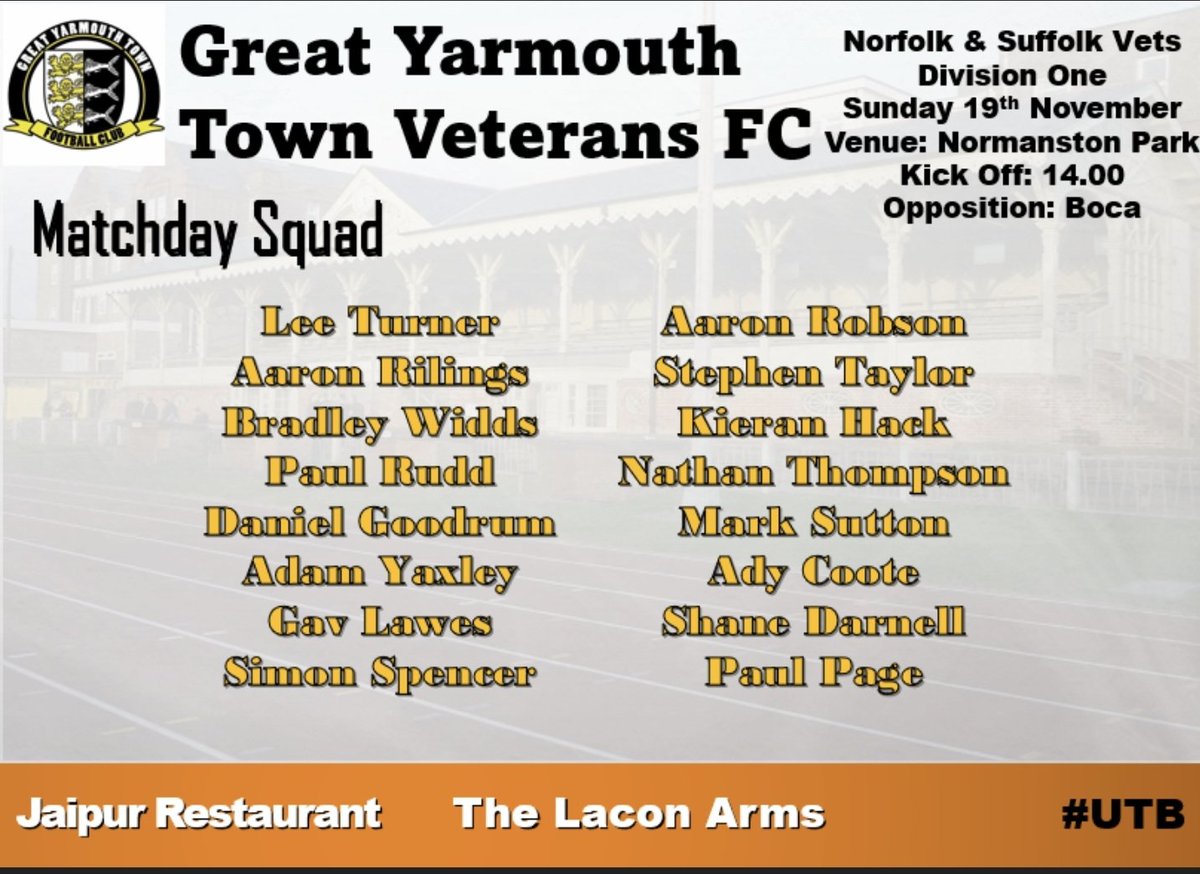 🟠Squad Announcement⚫️

A few changes made from the squad that played in our last fixture!

Looking to continue our invincible start to the campaign, keep an eye out...we're expecting goals goals goals ⚽️⚽️⚽️

#UTB #TopOfTheLeague #Invincibles