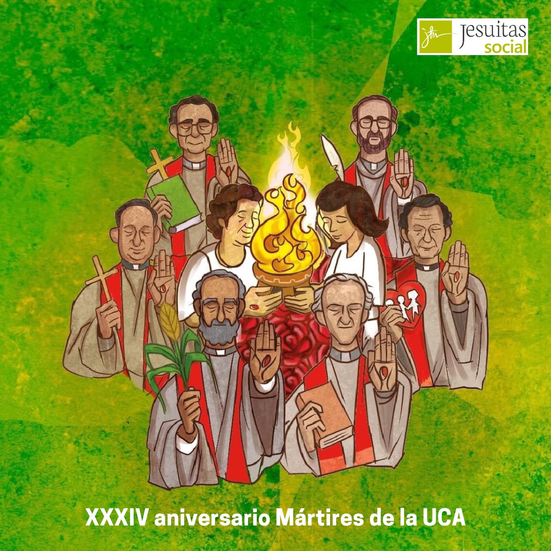 socialjesuitas's tweet photo. «Los mártires, ellos y ellas, nos confrontan con nosotros mismos sin escapatoria, iluminan las realidades más profundas de nuestro mundo y lo que hay que hacer con él.» (Jon Sobrino)
[XXXIV Aniversario Mártires de la UCA] https://t.co/CHfRckO4uK