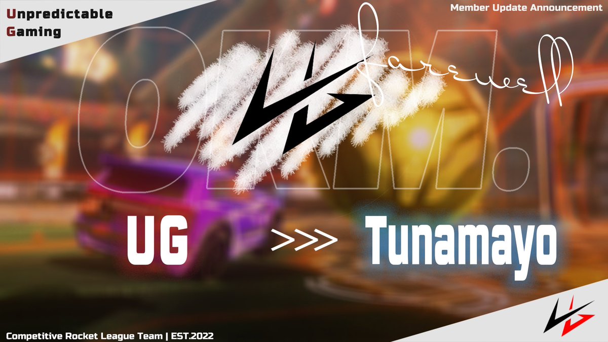 UG_member's tweet photo. この度、長らくplayerとして活動していたOKM.( @OK0MErl )がTunamayo Gamingに移籍する運���となりました。
いつもチームを引っ張って頂いたことにはとても感謝しきれません。
これからの活躍も期待しております！ https://t.co/A7jrd1hPi6