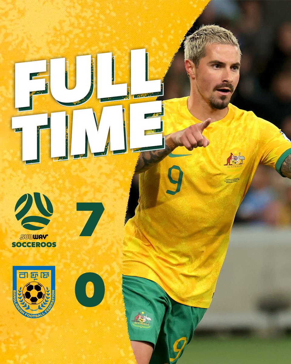 Socceroos's tweet image. We record our biggest win since 2019 to get our FIFA World Cup 2026 Qualification campaign up and running 🔥

#AUSvBAN #Socceroos