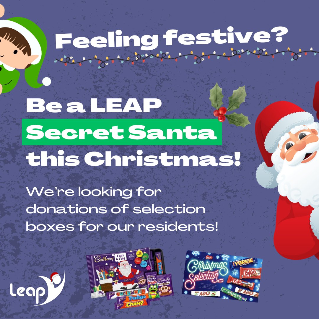 You can drop off your donations at our office, LEAP, Homer House, Monson Street, LN5 7RZ or if you’re an organisation that would like to donate a sack full of   presents contact Anna on 01522 563530 or at anna.whiley@leap.uk.com and we’ll get a sleigh out to pick them up!
