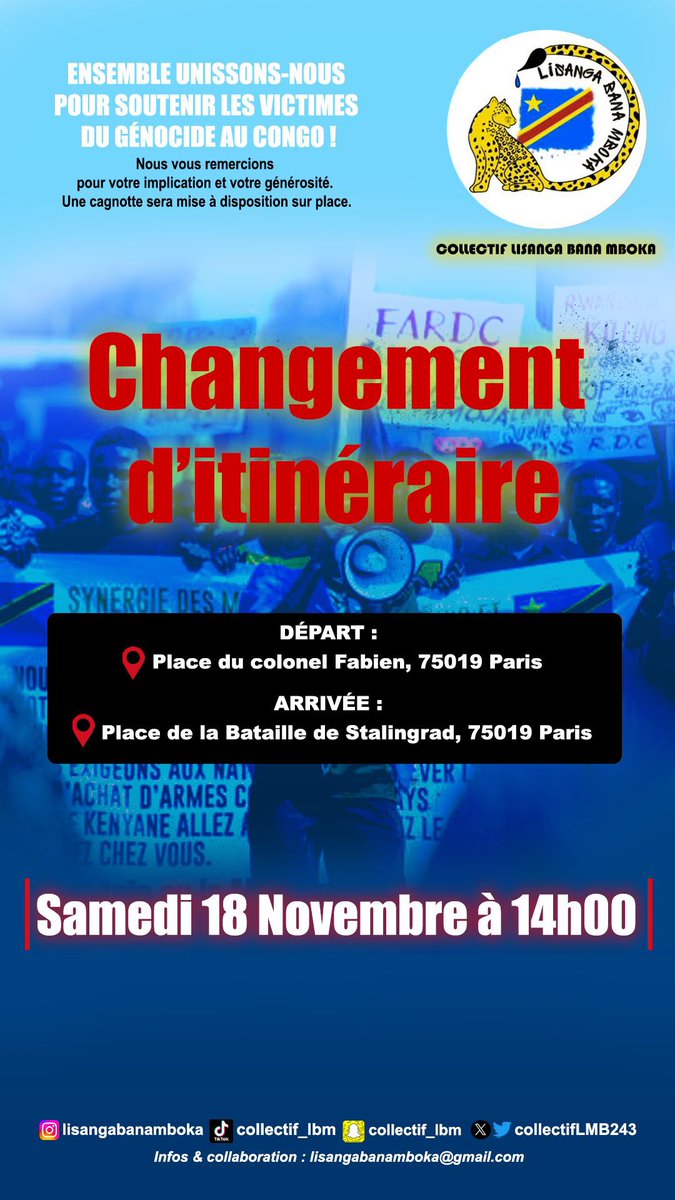 kae_nineteensix's tweet photo. Bonjour , tous le monde je suis dans le regret de vous informer que y’a un changement concernant la marche. La préfecture de POLICE DE PARIS. Nous impose à la dernière minute un changement d’adresse malgré nous . S’il vous plaît relayer le plus possible le changement d’adresse https://t.co/KIkxRFiQMC